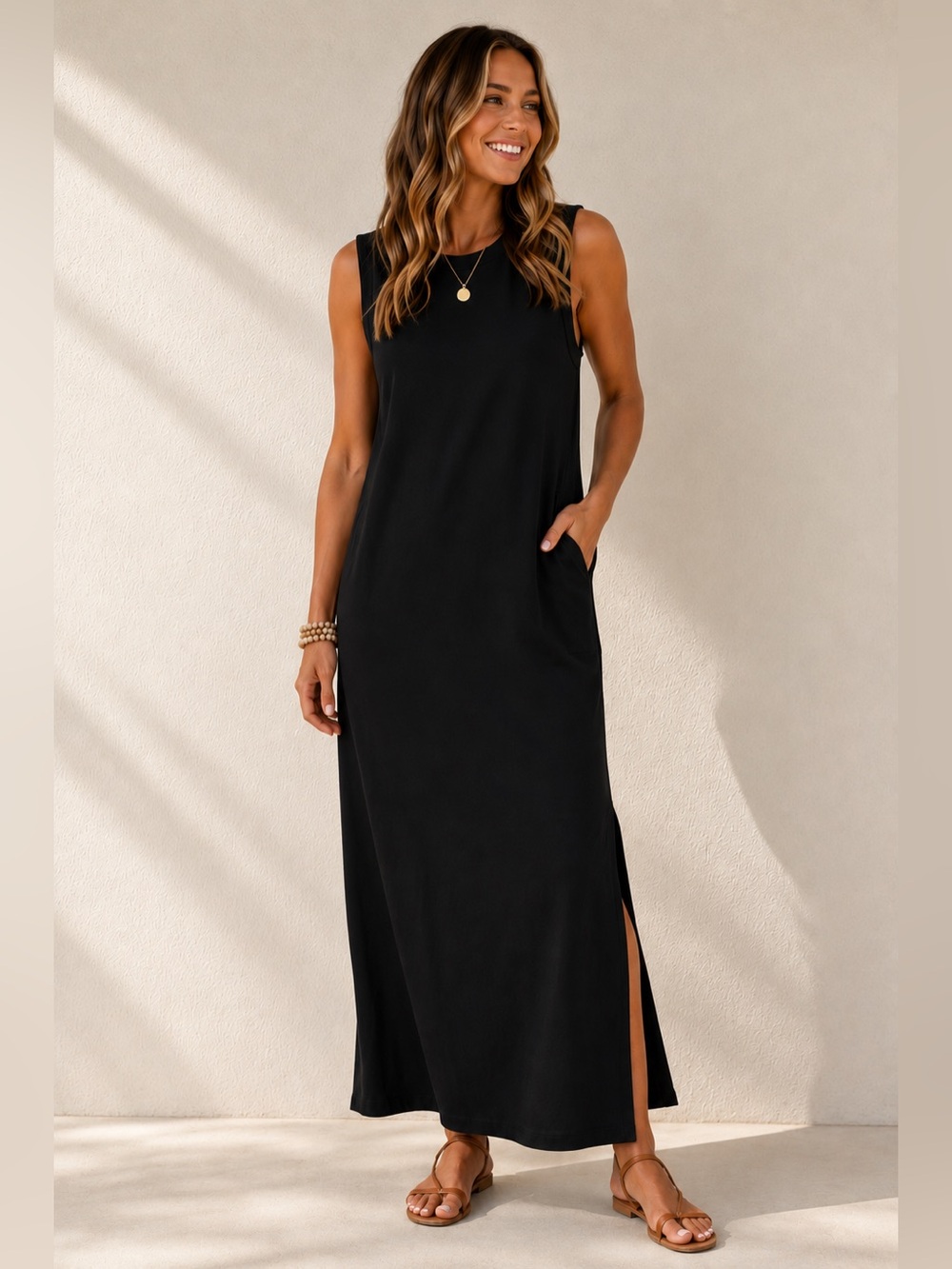 Sleeveless Black Maxi Dress